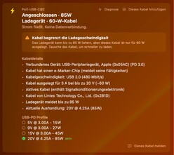 This Thunderbolt 3 cable was not recognized correctly by the app.