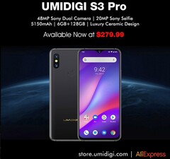 UMIDIGI S3 Pro with MediaTek Helio P70 and 48 MP main camera available globally March 18 2019 (Source: UMIDIGI)