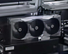 Alleged GeForce RTX 5090 undergoing factory testing in Indonesia. (Image source: BiliBili)