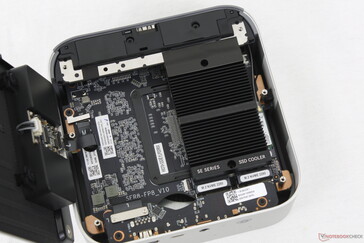 Removing the speakers reveal the two upgradeable M.2 2280 SSD slots