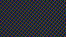 The OLED displays are based on an RG/BG sub-pixel matrix consisting of one red, one blue and one green light-emitting diode.