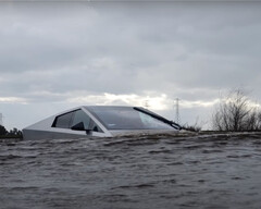 Tesla Cybertruck with wade mode for driving through deep water (image: TechRax / Youtube)