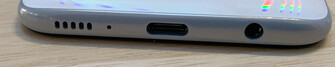 Bottom: speaker, USB-C port, 3.5 mm audio port