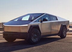 A Tesla Cybertruck. An upcoming update will allow the truck to recognize and display other Cybertrucks on the road (Image source: Greg Pajo/Car and Driver)