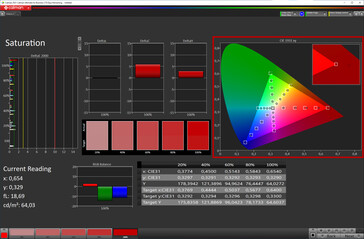 Saturation (target color space: sRGB; profile: Standard, Normal)