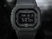 A close up of the Casio G-Shock GW‑BX5600‑1A1 display, pictured against a dark background.