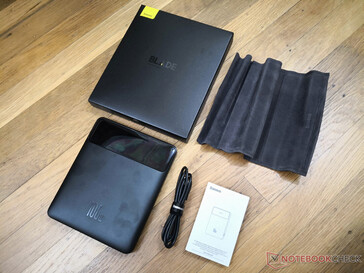 Retail box includes the power bank, USB-C to USB-C cable, carrying case, and manuals