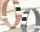 The Rogbid Vogue smart bracelets, pictured in two colorways against a glossy table-like background. (Image source: Rogbid)