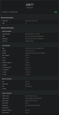 Ryzen AI 9 HX 470 Radeon 890M Geekbench listing (image source: Geekbench)