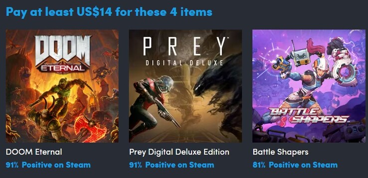 The first tier of the Sci Fi shooters bundle contains a total of 4 items