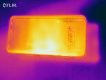 Heatmap of the back of the device under load