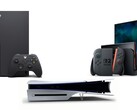 The Xbox Series X, Sony PS5 Slim Disc Edition and Nintendo Switch 2 pictured