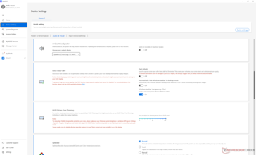 Accessible OLED and color controls through the built-in software