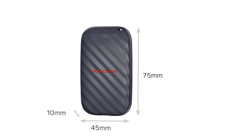 It boasts a rugged, highly compact design measuring 75mm × 45mm × 10mm and weighing just 31.7 grams.