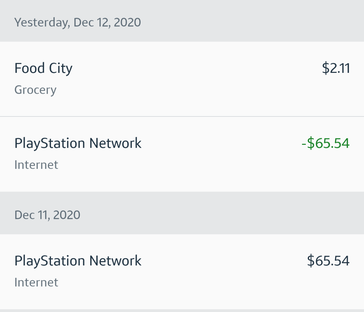 Refund of Cyberpunk 2077 from Sony. (Image Source: /u/NotBen_2 on Reddit)