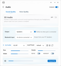 Audio settings