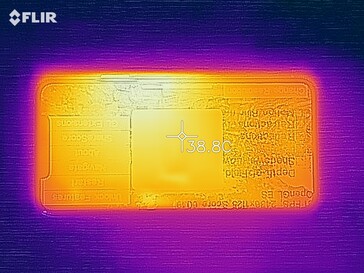 Heat map of the front of the device under load