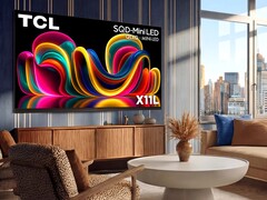 Promotional image for a TCL X11L SQD Mini-LED TV.