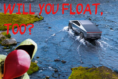 Tesla's Cybertruck may indeed float in Wade Mode. (Image source: Unsplash/Tesla - edited)