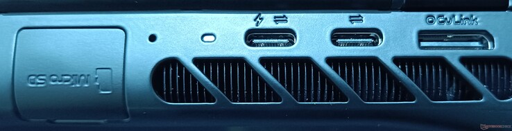 Rear ports: MicroSD card reader, USB4, USB-C 3.2 Gen 2, OCuLink
