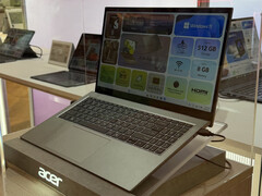 The Aspire Go 15 2026 features a light and thin design. Pictured: a side view of the laptop.