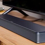 The Bose TV Speaker is a compact soundbar with three internal speakers for use with TVs and smartphones. (Image source: Bose)