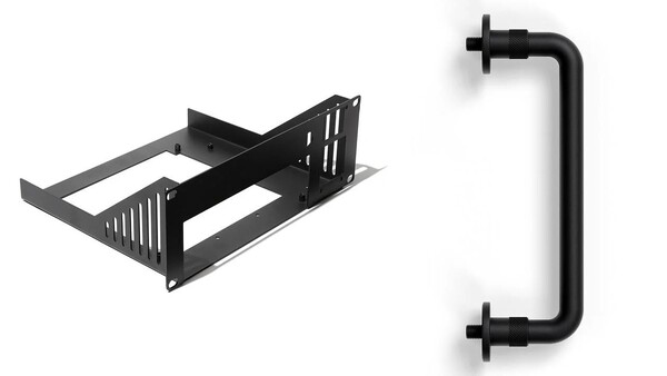 Framework DeskPi RackMate 10-inch 2U Mini-ITX Shelf and Framework Desktop Handle. (Image source: Framework)