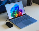The Microsoft Surface Laptop 7 features a 1080p webcam with an IR blaster for secure facial login. (Image source: Andreas Osthoff for Notebookcheck)