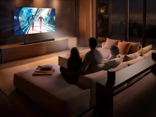 83-inch LG C6 Tandem OLED TV shown in living room