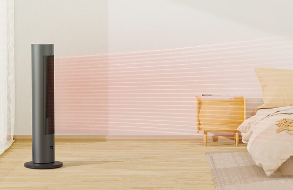 The Mijia DC Inverter Two-Season Fan in heating mode.