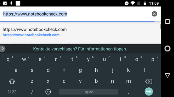 keyboard in landscape mode