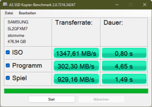 AS SSD Copy benchmark