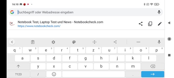 Keyboard in landscape mode