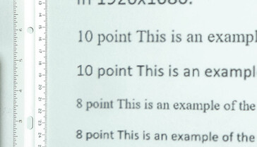 No rainbow artifacts around projected text. (Image source: Notebookcheck)