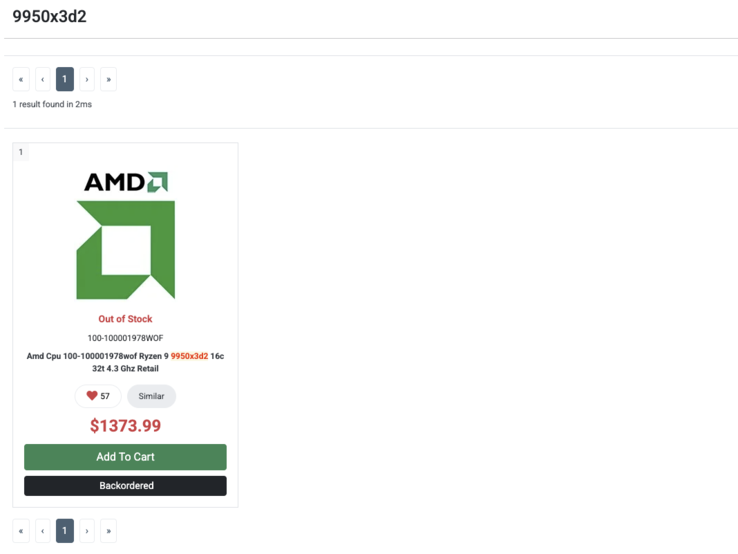 AMD Ryzen 9 9950X3D2 listing on PC-Canada