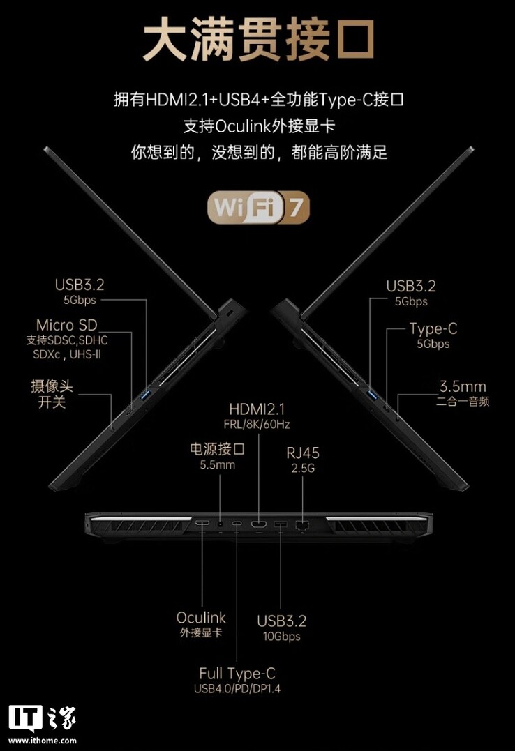 The Colorful K16 gaming laptop features a healthy array of ports. 