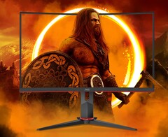 AOC markets the AGON GAMING C27G2Z3/BK as having a three-sided frameless design. (Image source: AOC)