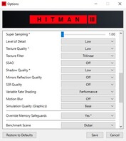 Minimum settings