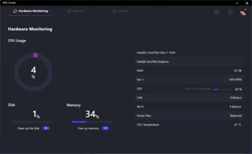 Real-time system monitoring with no recording or saving options