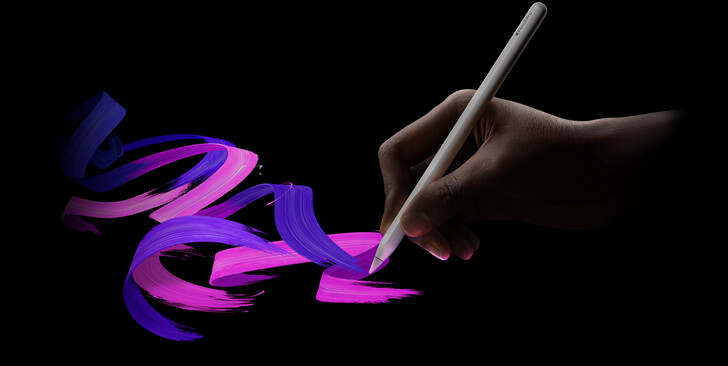 Th Pencil Pro attaches magnetically to the iPad for pairing and wireless charging (Image source: Apple)