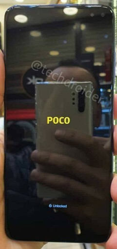 Poco branding seen on a purported Poco X2 leaked image. (Image Source: Techdroider on Twitter)