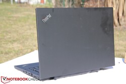 The ThinkPad T470 and onward feature a rubberized coating on the lid.