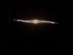 A model image illustrating the wave&#039;s effect on the Milky Way (Image source: several - see sources; edited)