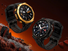 The Amazfit T-Rex 3 Pro smartwatch (above) was mentioned in a recent app update. (Image source: Shopee, edited)