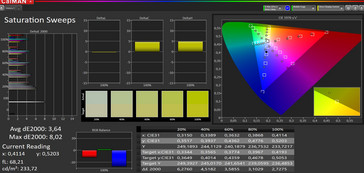 CalMAN saturation (sRGB target color space)