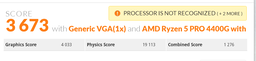 Ryzen 5 PRO 4400G Fire Strike scores (Image Source: 3DMark)