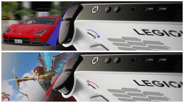 The Legion Go S has a switch to adjust trigger sensitivity for various games. (Image source: Lenovo)