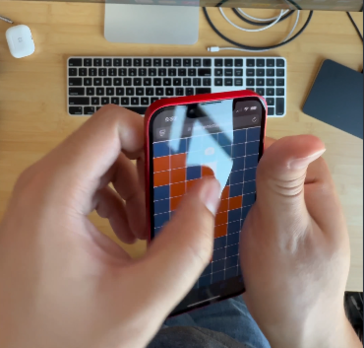 ...the iPhone 13 Mini shows no similar issue when treated the same way. (Image source: @khaost on Mastodon)