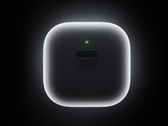 The 40W charger has a design similar to the charging case of Apple AirPods. Pictured: a promo picture offering a glimpse at the adapter.