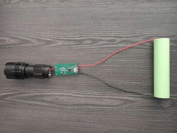 This flashlight comes with a sodium-ion battery